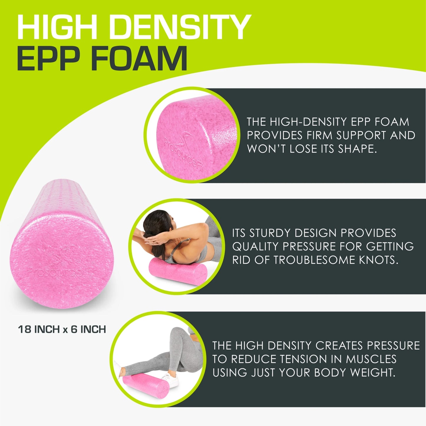 High Density Foam Roller 36, 18, 12 - Inches