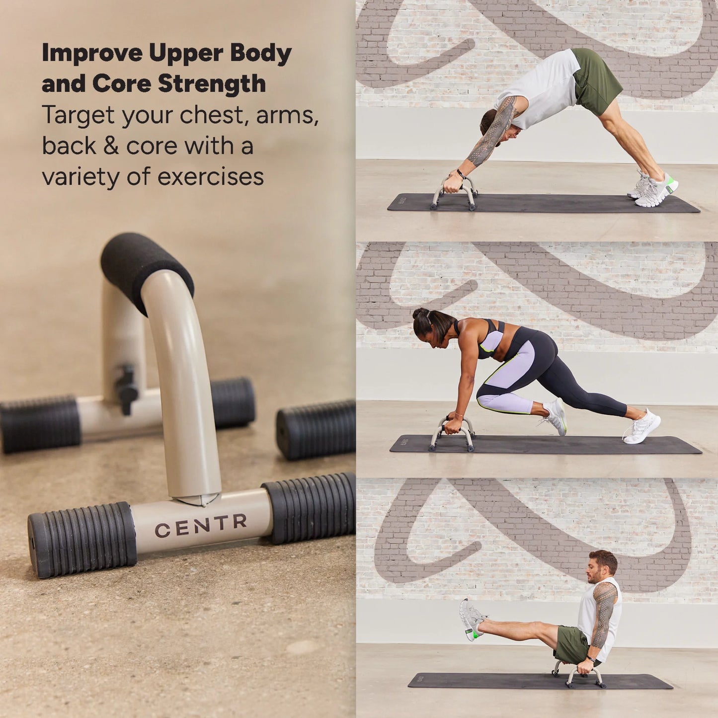 by Chris Hemsworth Push up Handles, Push up Bars + 3-Month Membership