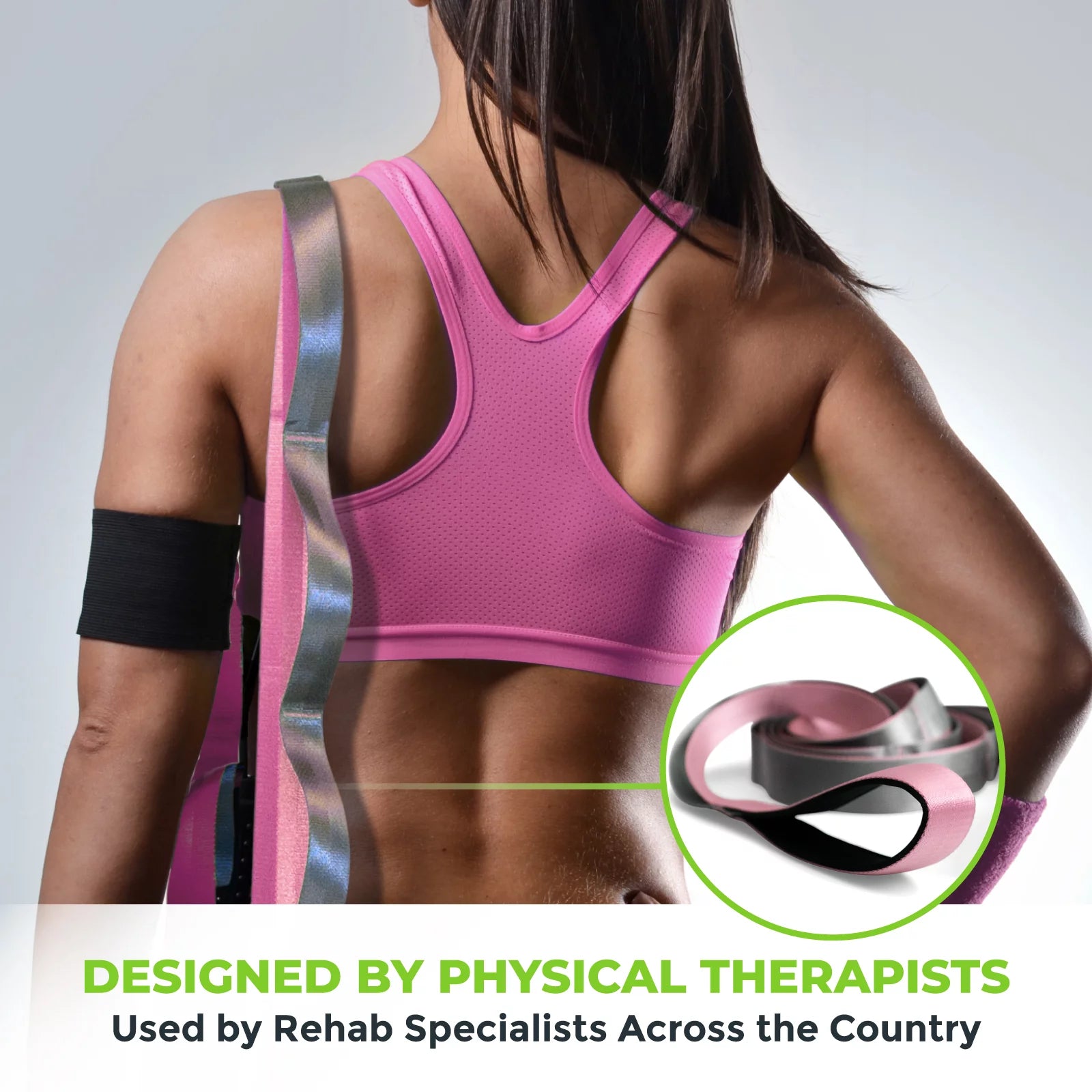 Stretching Strap for Physical Therapy, 12 Multi-Loop Stretch Strap 1.5" W X 8' L, Neoprene Handles, Physical Therapy Equipment, Yoga Straps for Stretching, Leg Stretcher