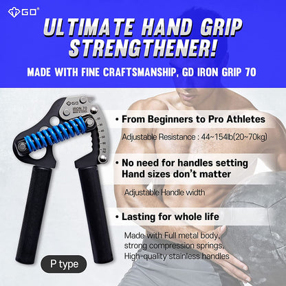 Iron Grip 70 Hand Grip Strengthener (Adjustable Hand Grip) Wrist and Forearm Str