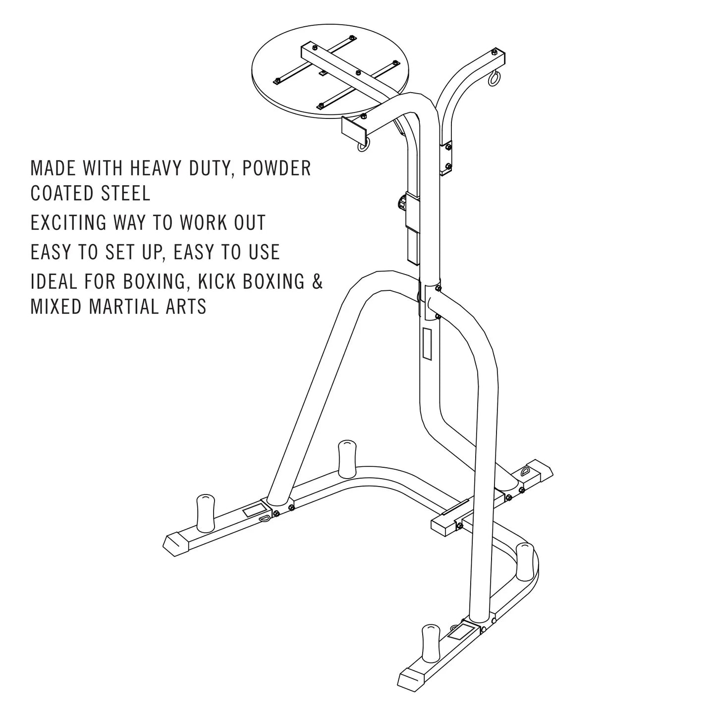 Three-Station Heavy Duty Punching Bag Stand