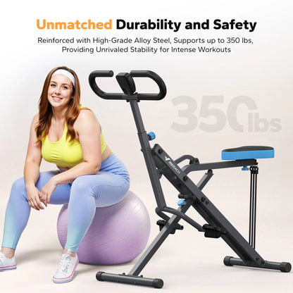 Squat Machine - Foldable 2-In-1 Glutes & Leg Exercise Assist Trainer Workout Machine Home Gym Equipment, 350 Lbs Support