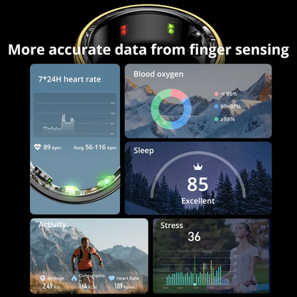 R06 Smart Ring Men 2024 Women Health Monitor IP68 5ATM Waterproof Smartring Fitness Tracker Man Smart Rings Multiple Sport Modes