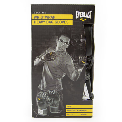 Wrist Wrap Heavy Bag Gloves, Small/Medium, Black