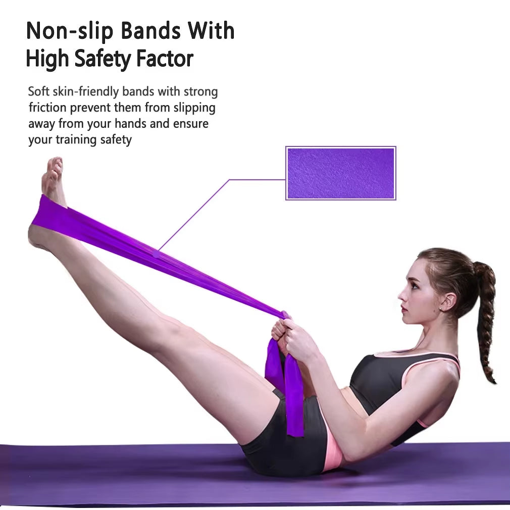 Elastic Resistance Band for Yoga, Pilates, Fitness Resistance Band, Gym Workout Equipment，Natural Rubber, 150Cm X 15Cm