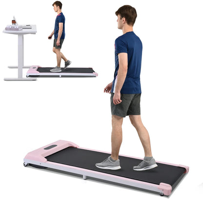 [ US in STOCK] under Desk Treadmill, Slim Flat Walking Pad, Portable Walking Jogging Machine for Home Office Exercise - Remote Control, LCD Display, Stored under Sofa Free Installation