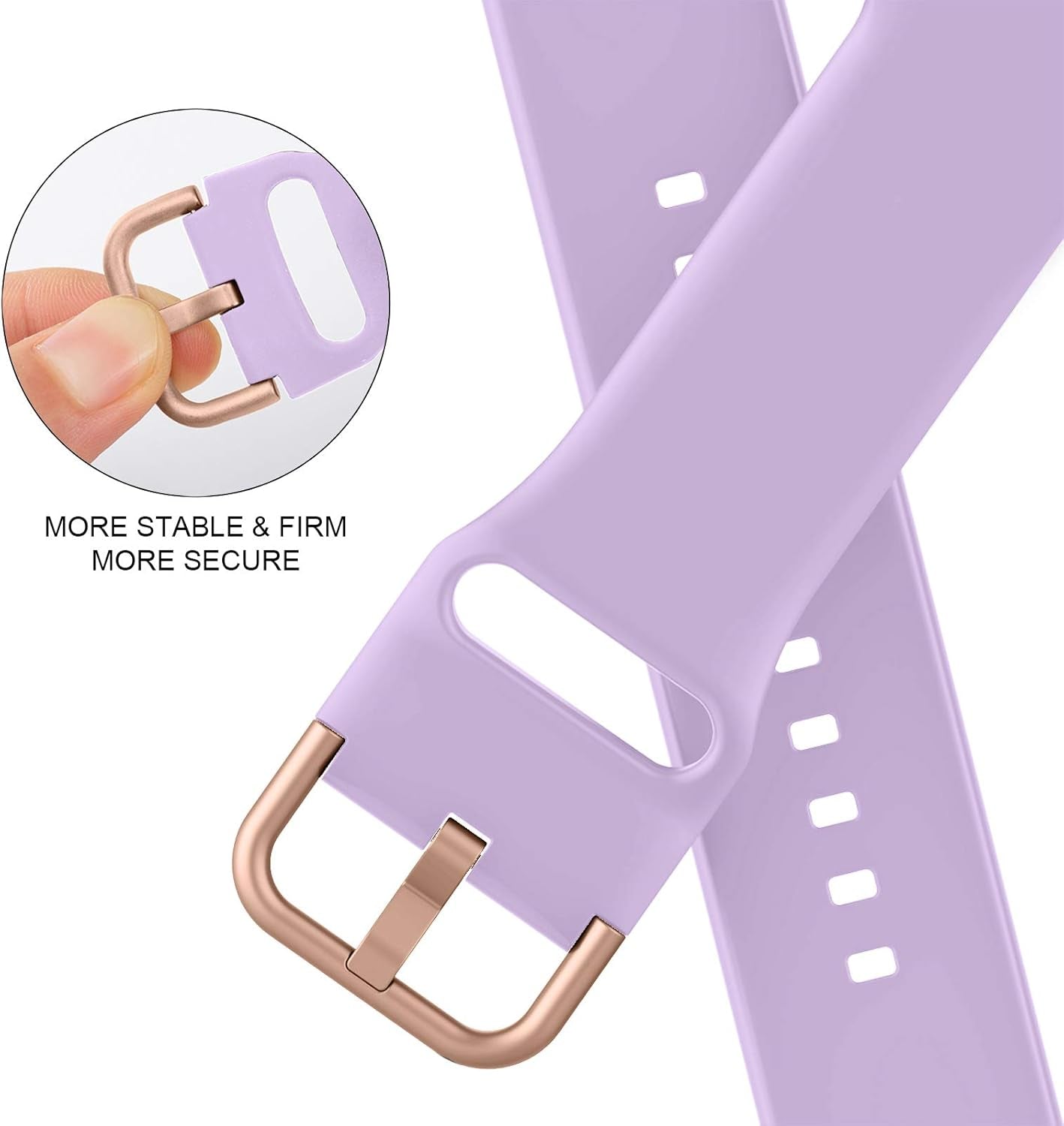 Adepoy Compatible with Apple Watch Bands 45Mm 44Mm 42Mm, Soft Silicone Sport Wristbands Replacement Strap with Classic Clasp for Iwatch Series SE 7 6 5 4 3 2 1 for Women Men, Lavender 42/44/45Mm