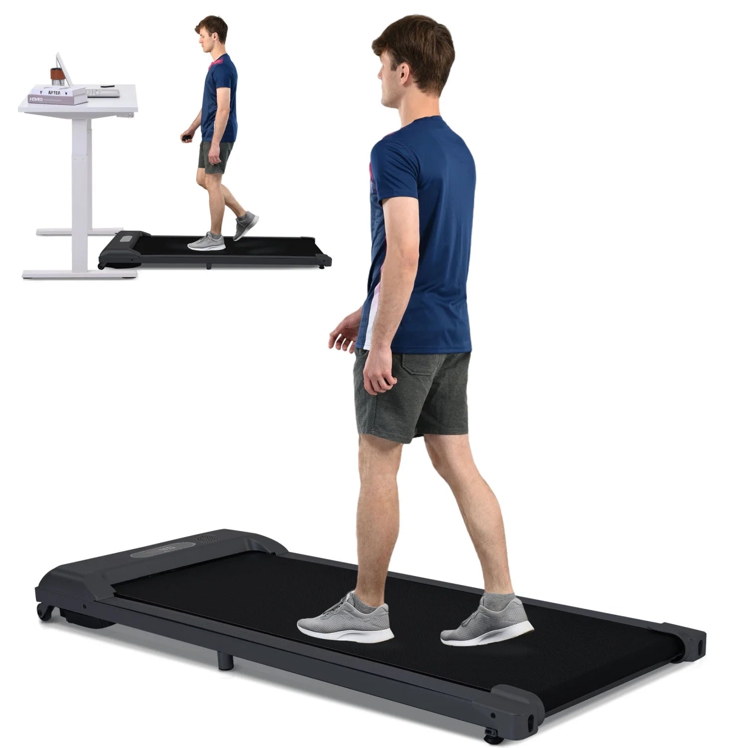 Under Desk Treadmill, Walking Pad Treadmill, Foldable Treadmill Walking Treadmill for Home and Office with Remote Control and Big Display